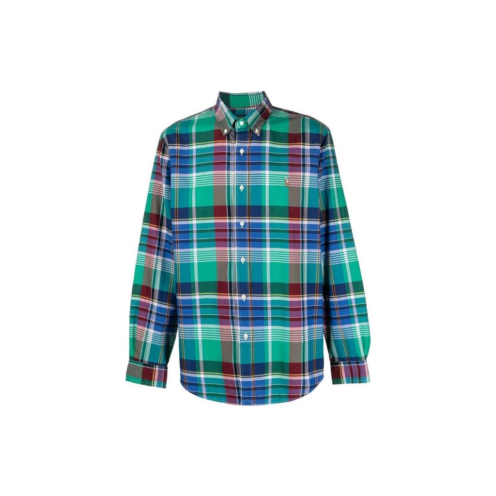 Polo Ralph Lauren FW22 Plaid Button-Down Long Sleeve Shirt Men Shirts 710886396001001