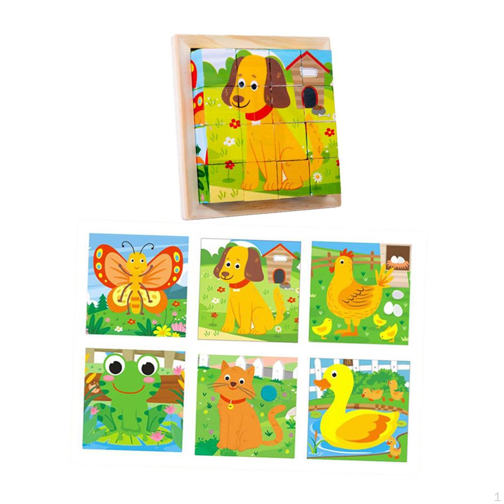 Montessori Wooden Puzzle Travel Toy Early Development Fine Motor Skills Gifts for Girls, Boys Kids