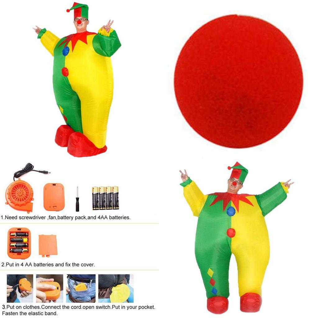 Vibrant Adult Inflatable Clown Cosplay Costume For Memorable Halloween Parties