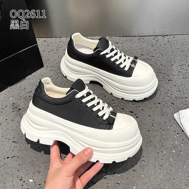 High-value board shoes spring new small muffin thick bottom breathable casual