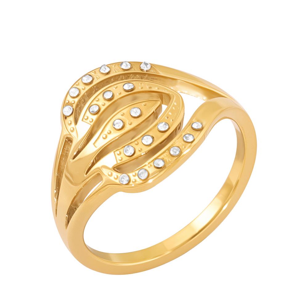 Sparkling Diamond Eye Ring, 18K PVD Gold Plated, Fashionable Casual Style Jewelry, Exquisite Goddess Middle Finger Accessory.