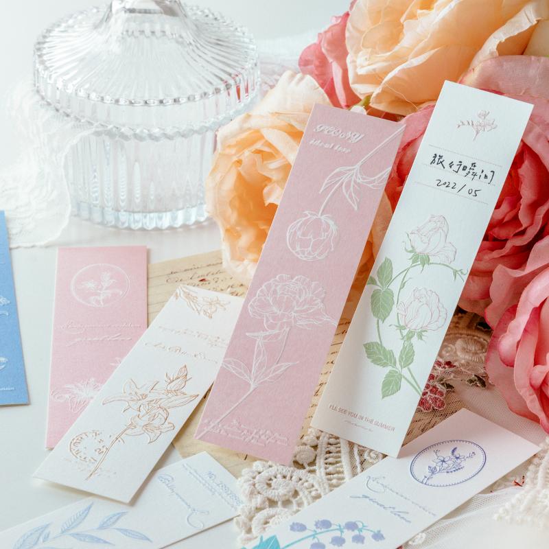 20ks Príroda Súprava záložiek Reliéf Kvetinový papier Značkovač strany pre knihy Jedinečné čítanie