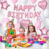 Princess Pink Balloon Set Girl Birthday Decoration Arrangement Balloon Paper Flower Ball Rain Silk Curtain Birthday Flag
