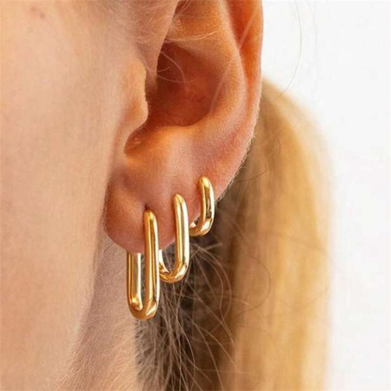 Cross-border Simple Earrings, High-end Niche Men's and Women's European and American Alloy Earrings, Personalized Temperament, Rock Punk Earrings.