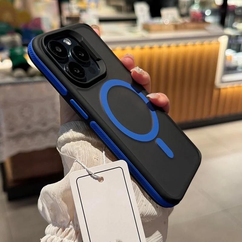 

Двухцветный Матовый Матовый Магнитный Чехол Для Телефона Для iPhone 17 16 15 14 Plus 13 12 11 Pro Max Полупрозрачный Ударопрочный Жесткий Чехол iPhone 11