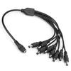 DC 12V 1 Female to 8 Male Power Supply Splitter Cable Adapter Converter for CCTV Camera