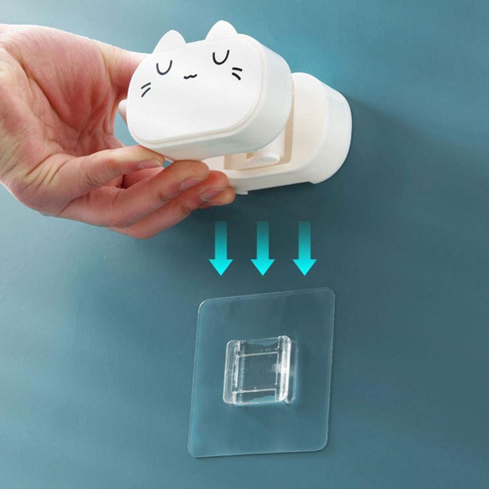 Cartoon-Katze Wandbehang Mopp Besen Wasserdicht Toiletten-Aufbewahrungsregal Festes Moppregal für den Haushalt