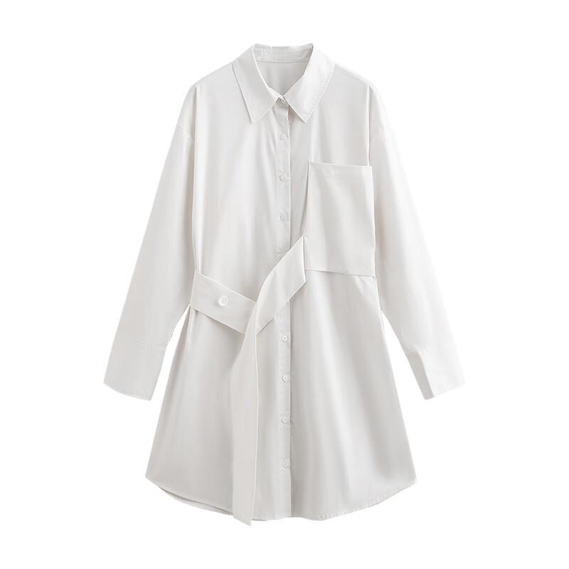 Chuyu Designer Striped Polo Collar Shirt Dress