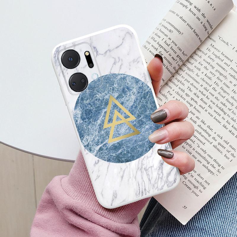 Case For Honor X7a Back Cover Protective Silicone Funda Fashion Marble Stone Texture Coque For HonorX7a 6.75 X8b X7b X7c X7d X8c