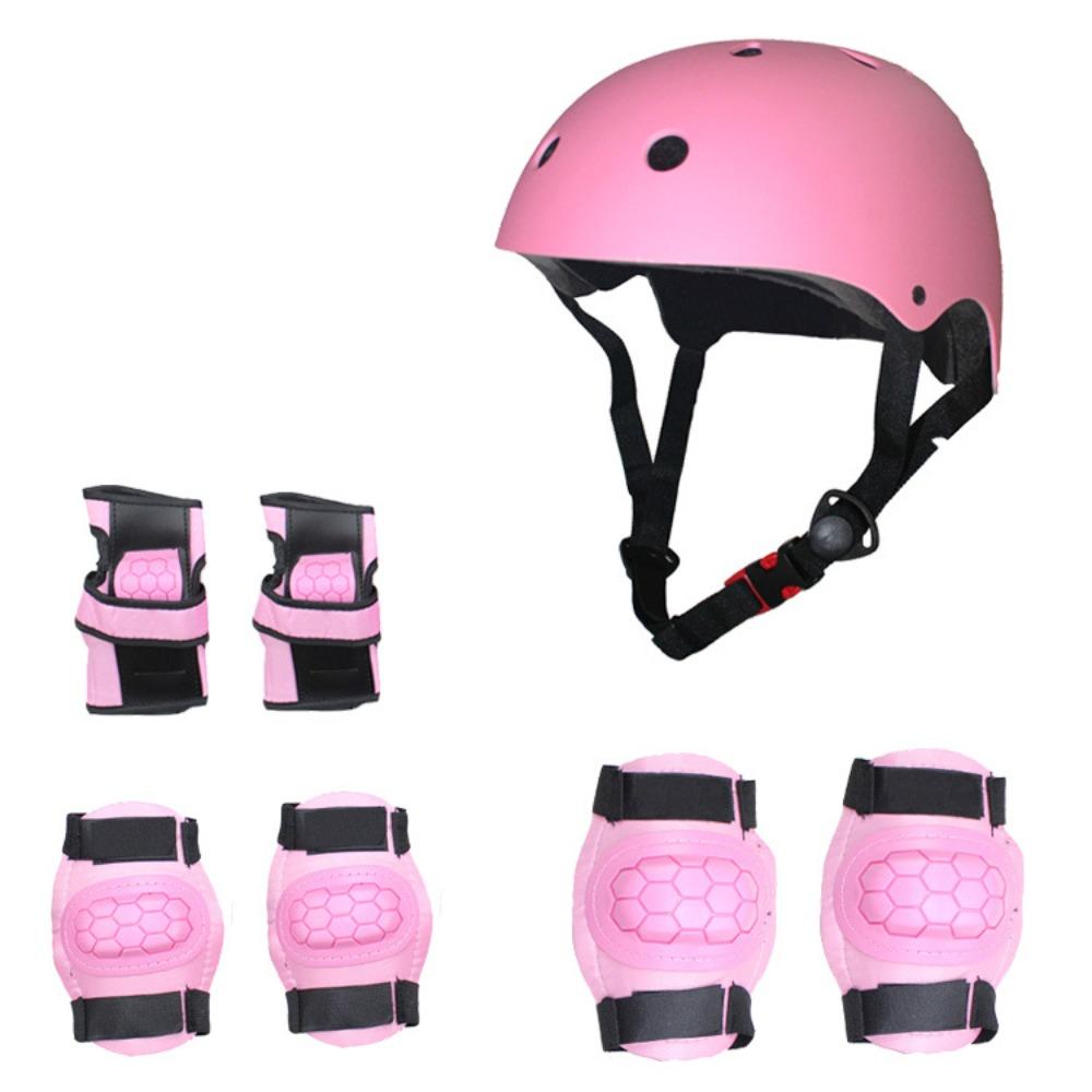 

Balance car helmet, children s protective gear set, scooter roller skating protective gear S size (20-40kg) розовый