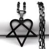 Colier Hip Hop Rock Muzică Him Heartagram Stea Inimă pentru Femei Bărbați Oțel Inoxidabil Y2k Lanț Metal Negru Bandă Goth Punk Bijuterii