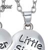 Sister Love Necklace 2Pcs/Set Big And Little Necklaces Rainbow Heart