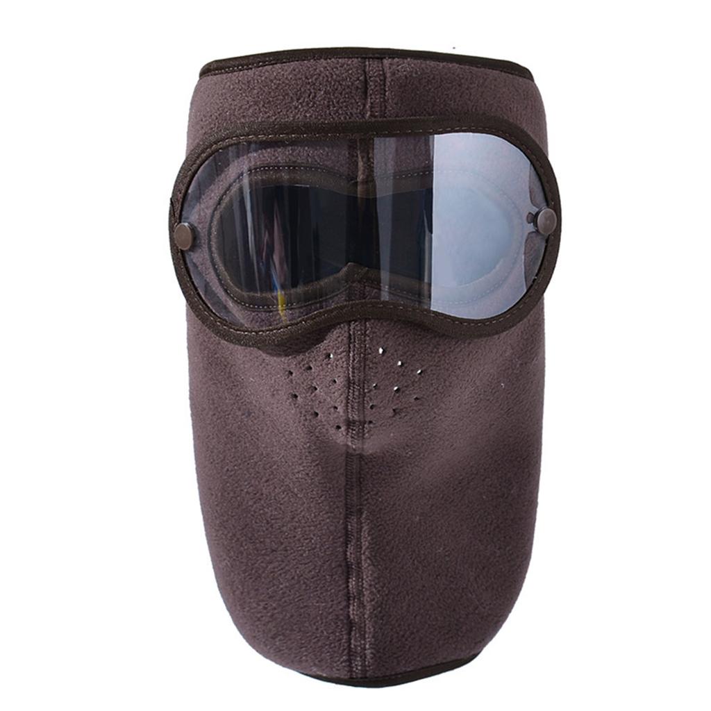 Vollgesichts-Fleece-Maske mit integrierter klarer Linse, winddicht, atmungsaktiv, Outdoor-Schutz für Kaltwetter-Aktivitäten