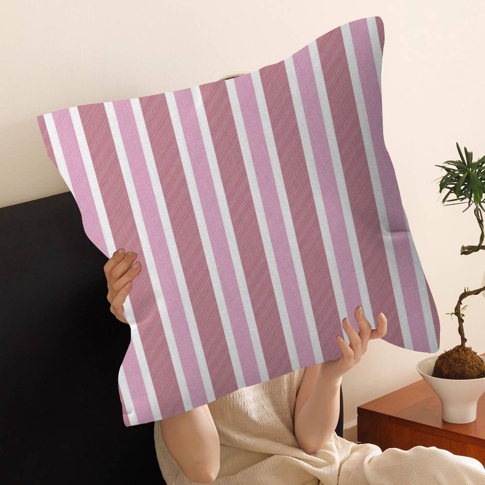 Fashion Stripes Design Art Pink Color Personalized Pillow Dust Cover Bedroom Kids Party Decoration Pillowcase Birthday Gift