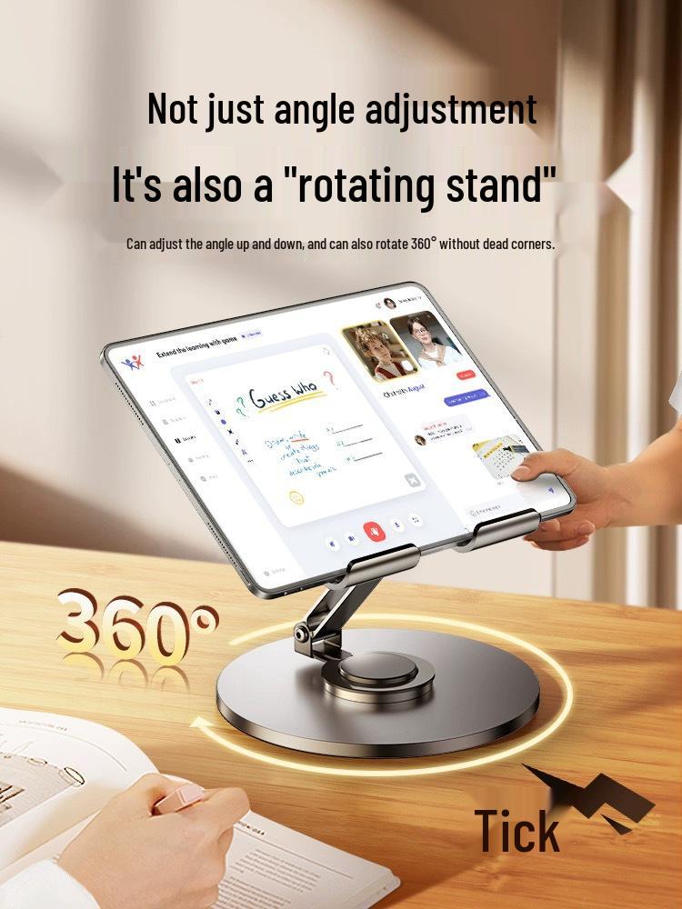 Xiaohongshu Bestseller Foldable Tablet & Phone Stand with 360° Rotation for Desktop & Live Streaming.