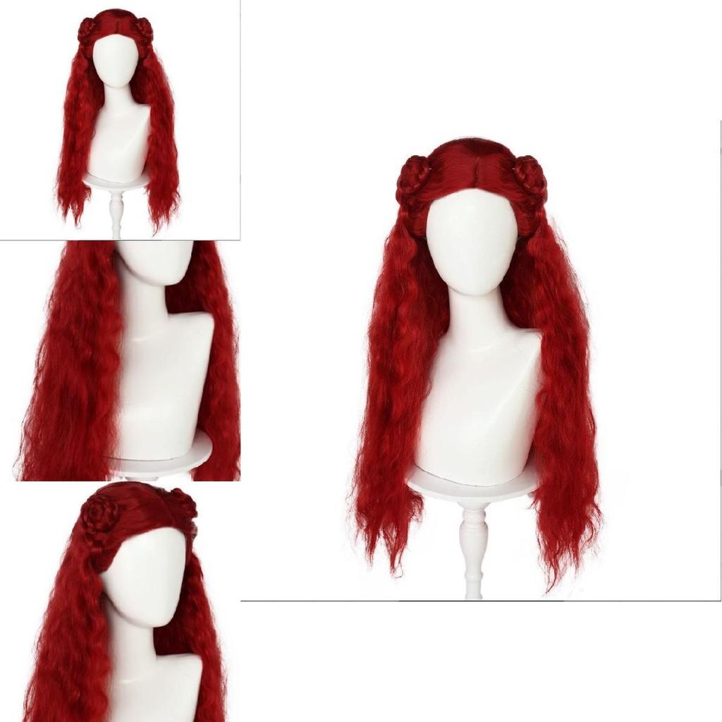 The Rise Descendants Of Red Women Wavy Wig Cosplay Headdress Show Decoration