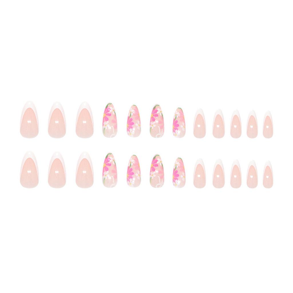 Press on nail mandlový tvar umělé nehty lesklé nalepovací nehty přírodní full cover umělé nehty akrylové lepidlo na nehty pro ženy