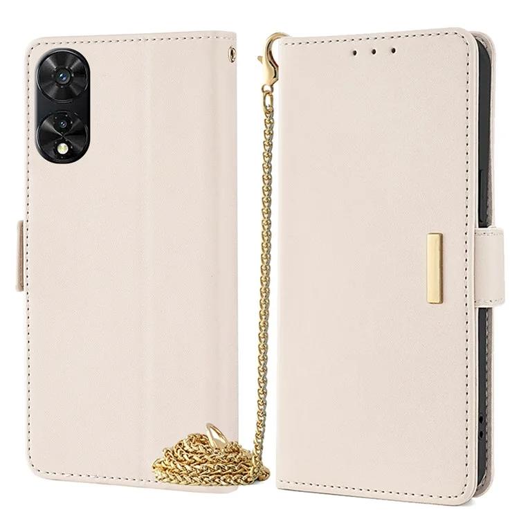 For TCL 505 Wallet Case Anti-Scratch PU Leather Card Slots Phone Cover with Straps - Blue