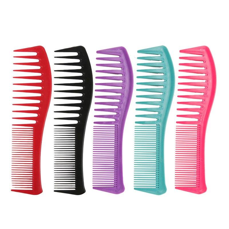 Large Toothed Comb Hairdressing Plastic Wide Toothed Comb Household Anti-static Curly Hair Large Wave Shaped Comb Styling Tools