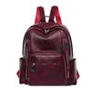 Ladies Vintage Soft Leather Large Capacity Backpack Multi-pocket Leather Student Backpack Travel Rucksack KTY