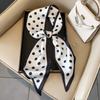 Small long thin bevel silk scarf Women's ethnic style belt Tie hair belt Tie bag ribbon tie yarn scarf Thin scarf