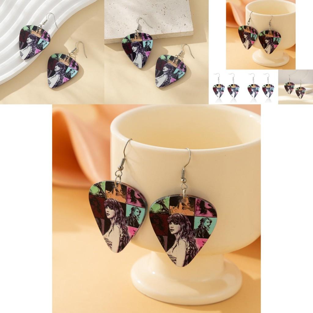 Trendy Geometric Acrylic Hoop Earrings For Women Heart Shape Ts Album Inspired