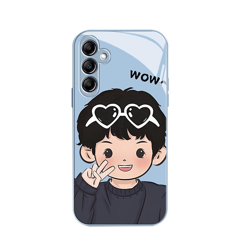 Couple's Creative Liquid Glass Case for Samsung A32, S21, S30, A23, A25