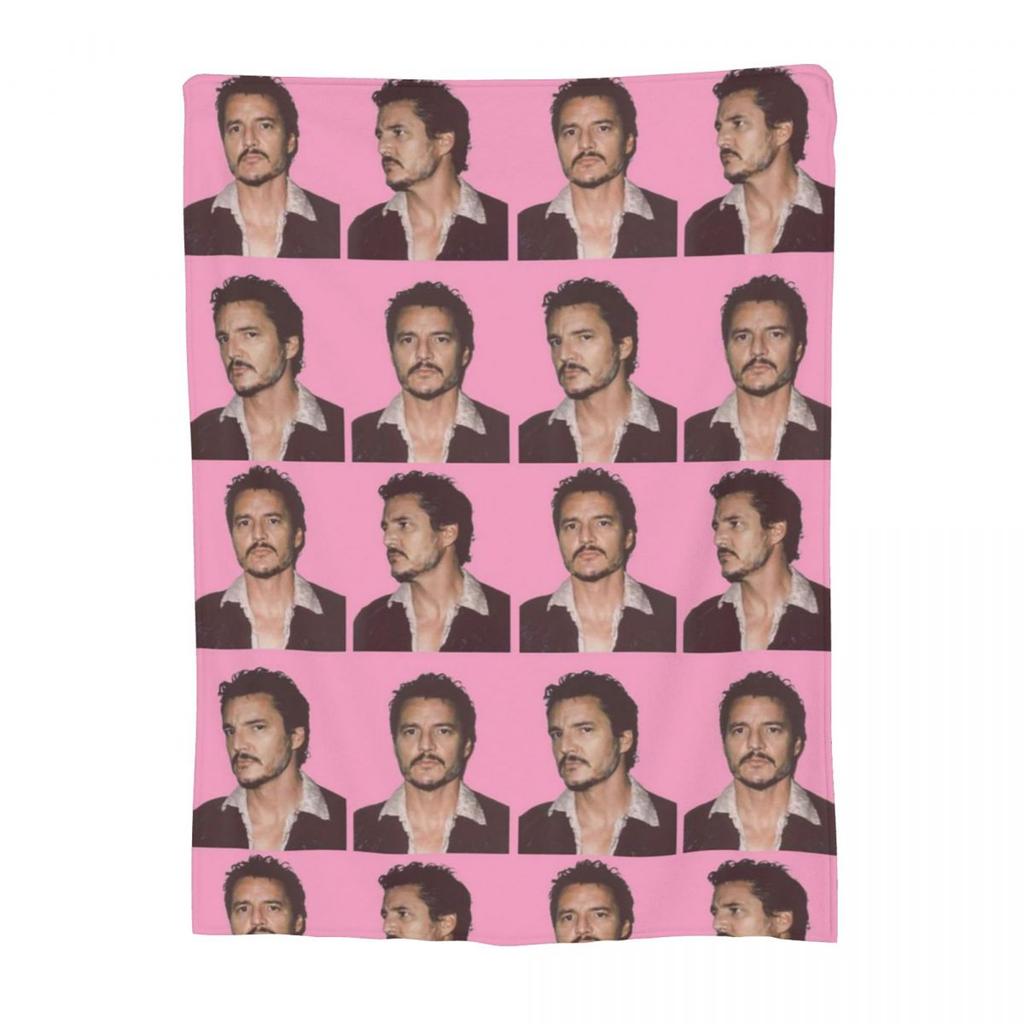 Pedro Pascal Pattern Blanket Flannel Sofa Throw Blanket Warm for Home Bedroom Office Throws Bedspread Quilt