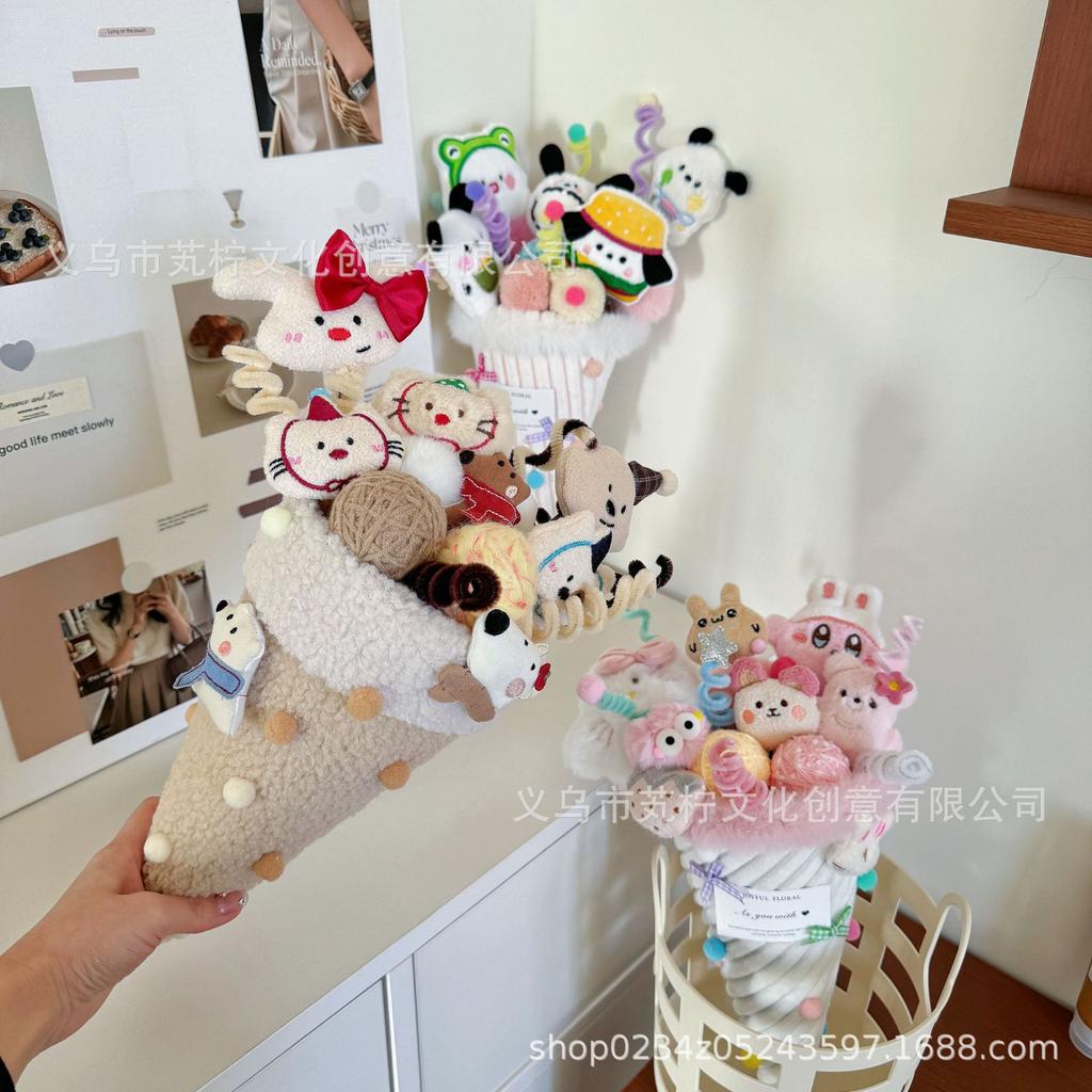 New Year's Ice Cream Doll Bouquet Finished Creative Doll Hand Bouquet To Send Relatives and Friends Finished Souvenir