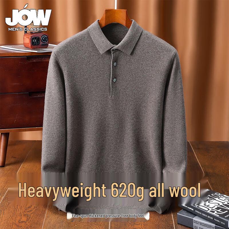 

JOW Мужской премиальный свитер из 100% мериносовой шерсти, тяжелой вязки 2XL