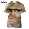 Lässiges Herren 3D Design Parodie Gorilla Lustiges Affen T-Shirt Lustiger Schmollmund Affe 3D Druck Sommer Kurzarmshirt Kinder