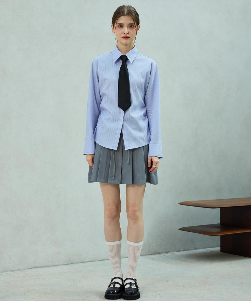 Alikim Dorothy Pleats Skirt Pants/Gray