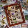40 Pieces/pack Butterfly Series Stickers Art Collage Diary DIY Scrapbook PET Waterproof Craft Aesthetic Stickers