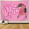 VIKAMA Pink Glitter RATZ Trendy Mouse Tapestry Nordic InstagramStyle Trendy Living Room Bedroom Home Decor Machine Washable