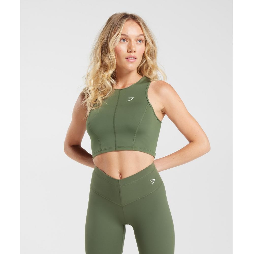 

GYMSHARK Everyday Contour Racer Tank Core Olive B8A2H ECBG