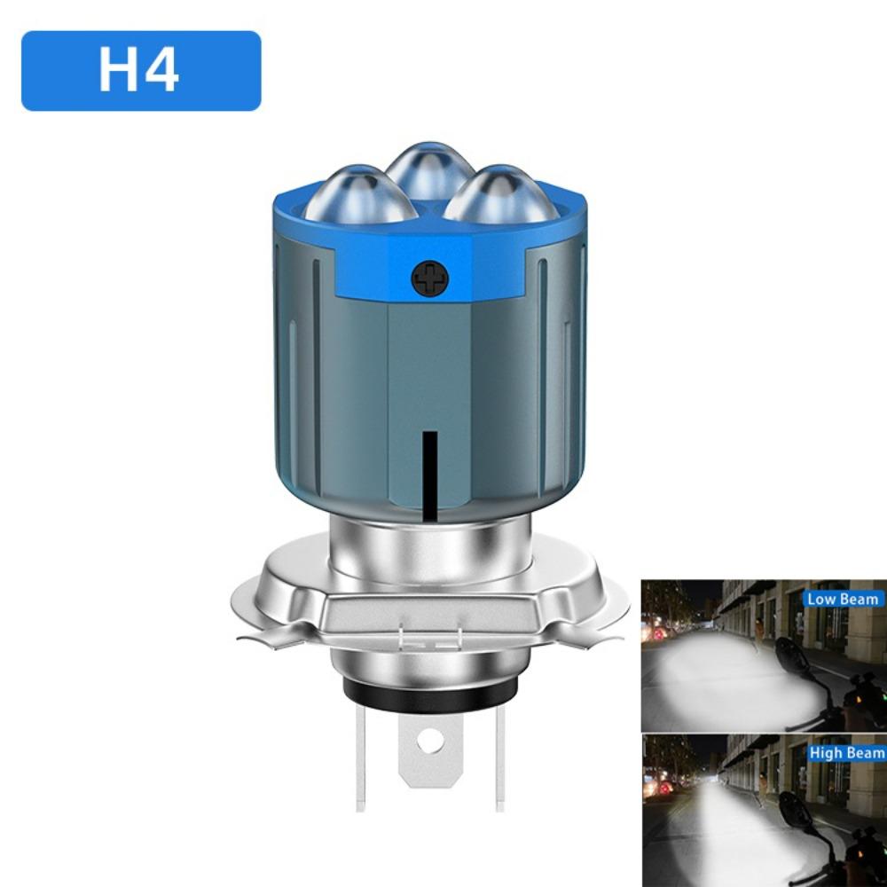 High Low Beam LED Motorcycle Headlight 3 Lens Motorbike Spotlight  Electric Motorcycle