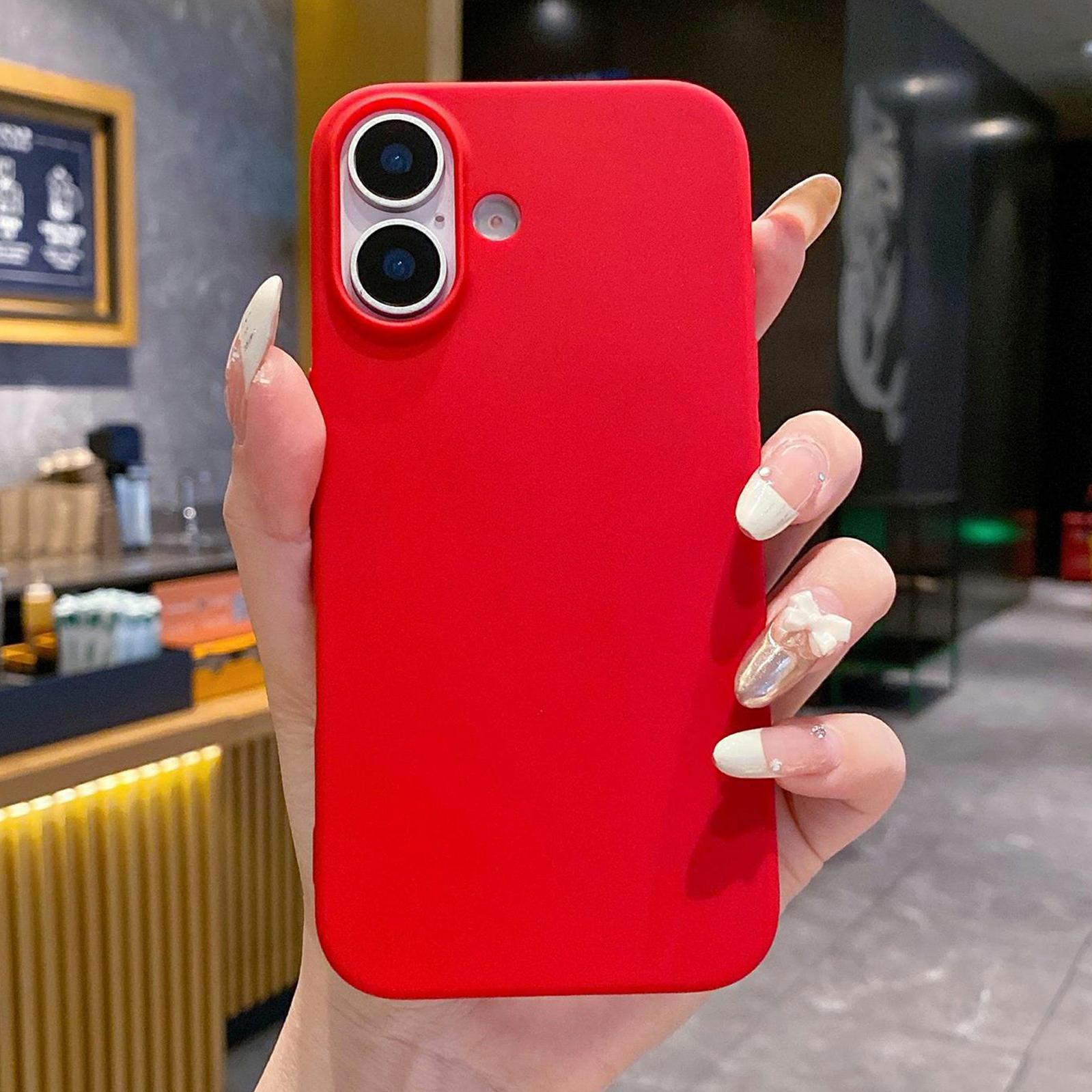 For iPhone 16 TPU Phone Case Matte Anti-Fingerprint Protective Cover