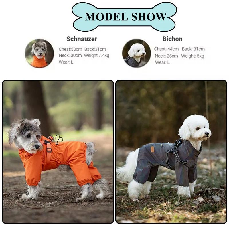 Dog Raincoat with Harness - Adjustable Waterproof Reflective Jacket for Small Dogs (Outdoor Protection for Chihuahua & Yorkie)