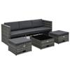 Day and Night - Day and Night Garden Furniture Set 4 Pieces and Gray Synthetic Rattan Cushions