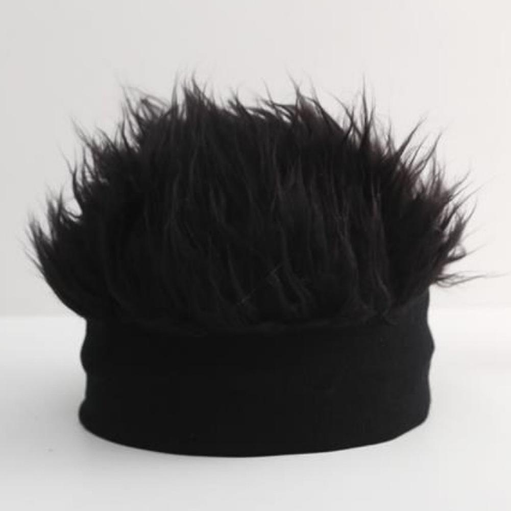 Autumn and Winter One-piece Wig Hat Male Landlord Hat Fashion Version Plush Retro Street Parody Brimless Trendy Knitted Hat