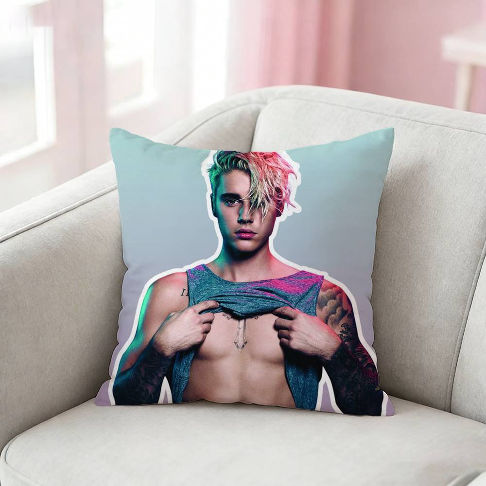 Singer cool JJustin Bieber Pillow Case Cushion Cover Throw Pillow Case For Car Sofa