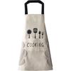 1pc Stylish Polyester Apron with "COOKING" Print - Thick Waist Design, Durable & Easy-Clean, Perfect for Home Kitchen Wear, Cook