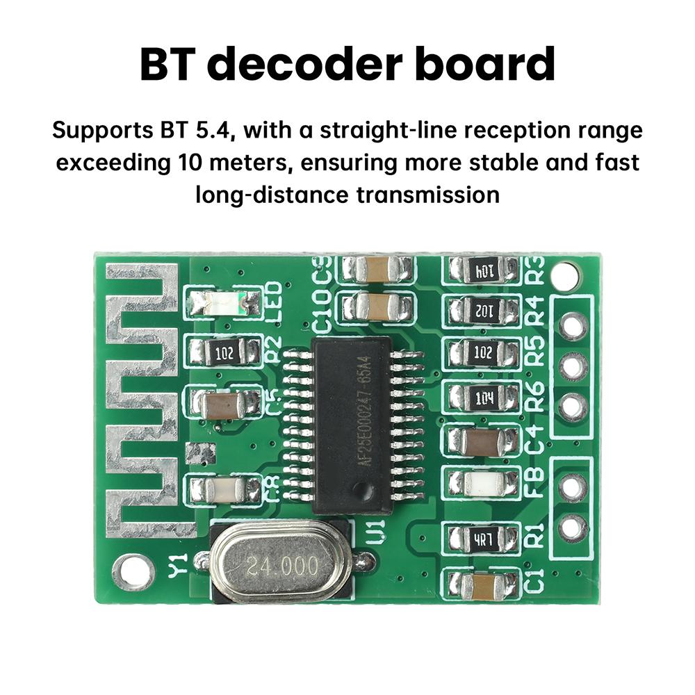 DC 3.3V-5V Bluetooth 5.4 Decoder Board Mini Decoding Module Audio Receiver Module True 2.0 Dual Channel Output with 10m Range