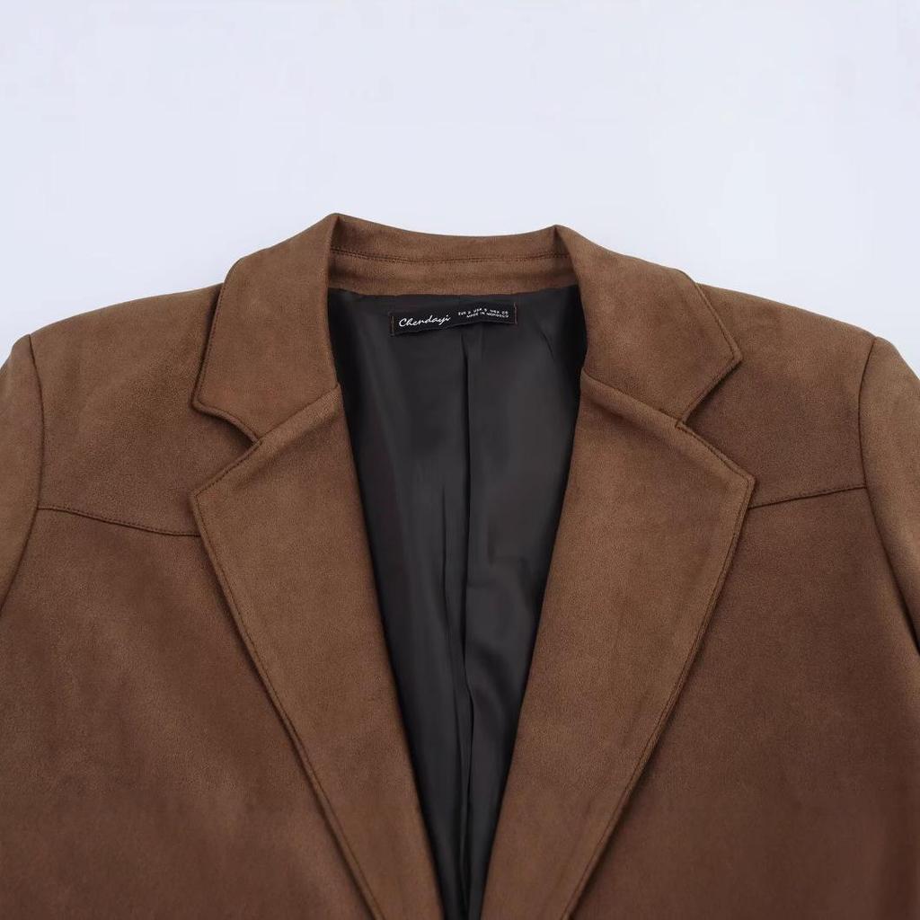 2025 Spring Women's European & American Fashion Straight-Cut Suit Jacket & Trousers
