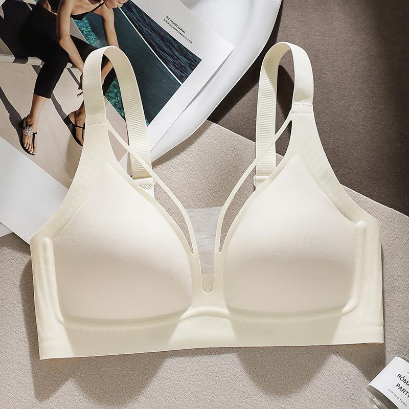 Jelly glue, sexy breasts, less hollowed-out mesh, closed breasts, no steel ring text, bras gather new models