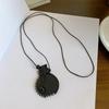 Long Necklace PU Leather Black/Brown 80cm Adjustable Length for Artistic Style Enthusiasts Clothing Accessories