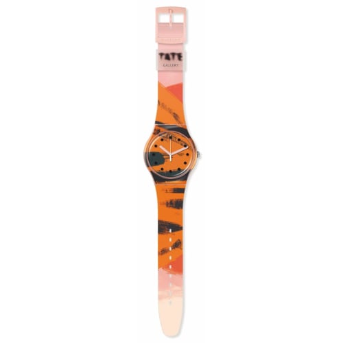 Swatch BARNS-GRAHAM'S ORANGE AND RED ON PINK SUOZ362 Watch, Pink