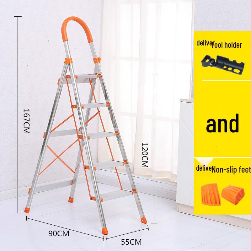 Portable Multifunctional Indoor A-Frame Ladder - 4/5 Step, Folding, Thickened, Telescopic, Mobile