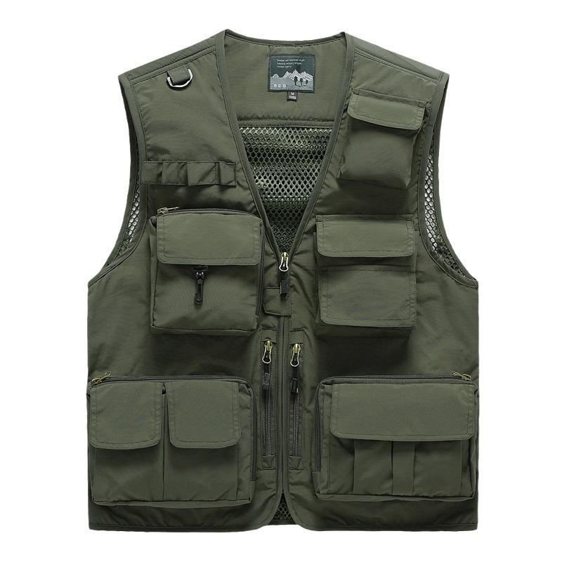 Men's Quick-Dry Multi-Pocket Vest for Fishing, Outdoor Work, Photography, and More - Plus Size Available