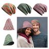Striped Wool Hat Mixed Color Knitted Hat Ear Protect Warmth Thicken Autumn Winter for Boys Girls Xmas Halloween New Year